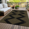 Piper Looms Chantille Geometric ACN1017 Black Machine Washable Area Rug Outdoor Lifestyle Image Feature