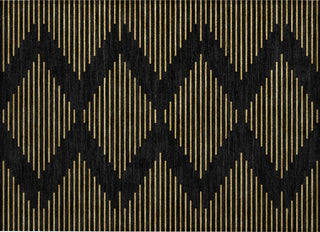 Piper Looms Chantille Geometric ACN1017 Black Machine Washable Area Rug Scatter Main Image