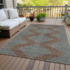 Piper Looms Chantille Geometric ACN1017 Brown Machine Washable Area Rug Outdoor Lifestyle Image Feature