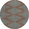 Piper Looms Chantille Geometric ACN1017 Brown Machine Washable Area Rug Round Main Image