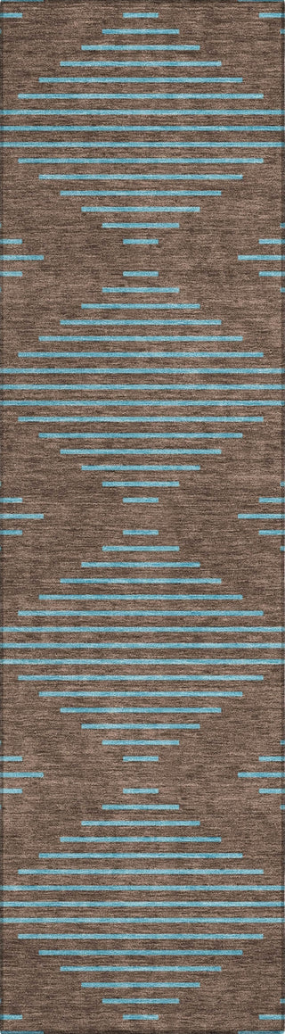 Piper Looms Chantille Geometric ACN1017 Brown Machine Washable Area Rug Runner Main Image