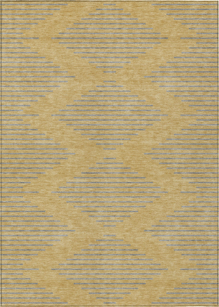 Piper Looms Chantille Geometric ACN1017 Gold Machine Washable Area Rug main image