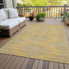Piper Looms Chantille Geometric ACN1017 Gold Machine Washable Area Rug Outdoor Lifestyle Image Feature