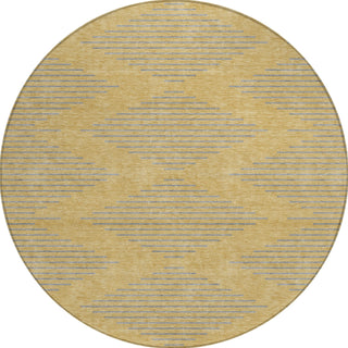Piper Looms Chantille Geometric ACN1017 Gold Machine Washable Area Rug Round Main Image