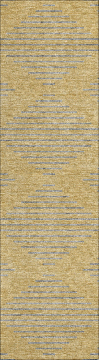 Piper Looms Chantille Geometric ACN1017 Gold Machine Washable Area Rug Runner Main Image