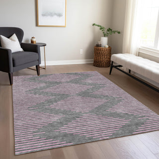 Piper Looms Chantille Geometric ACN1017 Gray Machine Washable Area Rug Lifestyle Image Feature