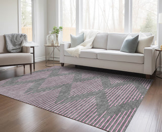 Piper Looms Chantille Geometric ACN1017 Gray Machine Washable Area Rug Lifestyle Image Feature