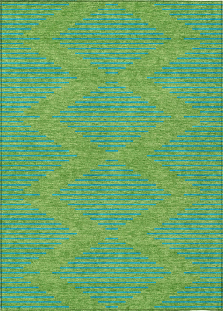 Piper Looms Chantille Geometric ACN1017 Green Machine Washable Area Rug main image