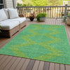 Piper Looms Chantille Geometric ACN1017 Green Machine Washable Area Rug Outdoor Lifestyle Image Feature