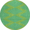 Piper Looms Chantille Geometric ACN1017 Green Machine Washable Area Rug Round Main Image