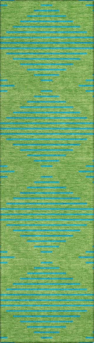 Piper Looms Chantille Geometric ACN1017 Green Machine Washable Area Rug Runner Main Image