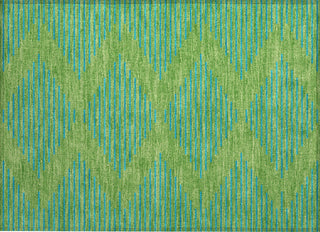 Piper Looms Chantille Geometric ACN1017 Green Machine Washable Area Rug Scatter Main Image