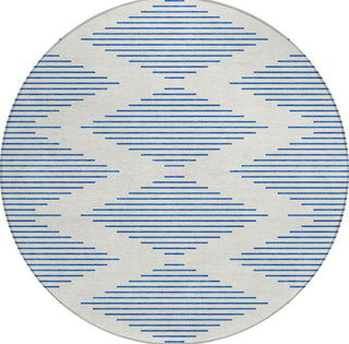 Piper Looms Chantille Geometric ACN1017 Ivory Machine Washable Area Rug Round Main Image