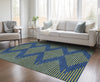 Piper Looms Chantille Geometric ACN1017 Navy Machine Washable Area Rug Lifestyle Image Feature