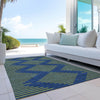 Piper Looms Chantille Geometric ACN1017 Navy Machine Washable Area Rug Outdoor Lifestyle Image Feature