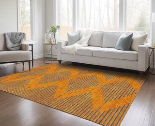Piper Looms Chantille Geometric ACN1017 Orange Machine Washable Area Rug Lifestyle Image Feature