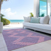 Piper Looms Chantille Geometric ACN1017 Pink Machine Washable Area Rug Outdoor Lifestyle Image Feature
