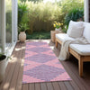 Piper Looms Chantille Geometric ACN1017 Pink Machine Washable Area Rug Runner Outdoor Lifestyle Image Feature
