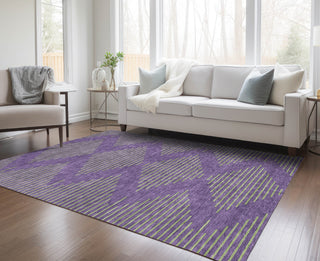 Piper Looms Chantille Geometric ACN1017 Purple Machine Washable Area Rug Lifestyle Image Feature