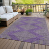 Piper Looms Chantille Geometric ACN1017 Purple Machine Washable Area Rug Outdoor Lifestyle Image Feature