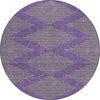 Piper Looms Chantille Geometric ACN1017 Purple Machine Washable Area Rug Round Main Image