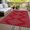 Piper Looms Chantille Geometric ACN1017 Red Machine Washable Area Rug Outdoor Lifestyle Image Feature