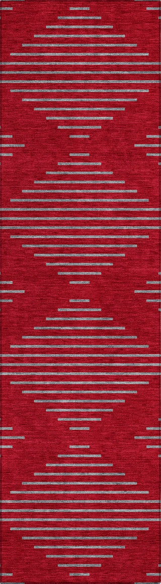 Piper Looms Chantille Geometric ACN1017 Red Machine Washable Area Rug Runner Main Image