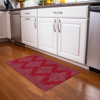 Piper Looms Chantille Geometric ACN1017 Red Machine Washable Area Rug Scatter Lifestyle Image Feature