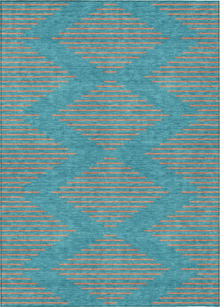 Piper Looms Chantille Geometric ACN1017 Teal Machine Washable Area Rug main image