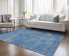 Piper Looms Chantille Abstract ACN1018 Blue Machine Washable Area Rug Lifestyle Image Feature