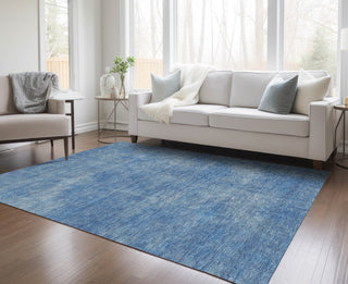 Piper Looms Chantille Abstract ACN1018 Blue Machine Washable Area Rug Lifestyle Image Feature
