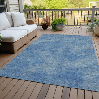 Piper Looms Chantille Abstract ACN1018 Blue Machine Washable Area Rug Outdoor Lifestyle Image Feature