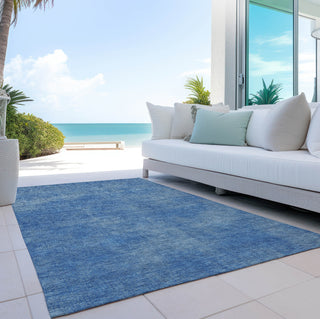 Piper Looms Chantille Abstract ACN1018 Blue Machine Washable Area Rug Outdoor Lifestyle Image Feature