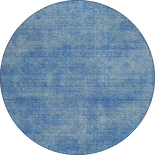 Piper Looms Chantille Abstract ACN1018 Blue Machine Washable Area Rug Round Main Image
