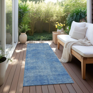 Piper Looms Chantille Abstract ACN1018 Blue Machine Washable Area Rug Runner Outdoor Lifestyle Image Feature