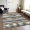 Piper Looms Chantille Stripes ACN1019 Charcoal Machine Washable Area Rug Lifestyle Image Feature