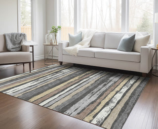 Piper Looms Chantille Stripes ACN1019 Charcoal Machine Washable Area Rug Lifestyle Image Feature