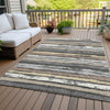 Piper Looms Chantille Stripes ACN1019 Charcoal Machine Washable Area Rug Outdoor Lifestyle Image Feature