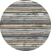Piper Looms Chantille Stripes ACN1019 Charcoal Machine Washable Area Rug Round Main Image