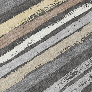 Piper Looms Chantille Stripes ACN1019 Charcoal Machine Washable Area Rug Swatch Image