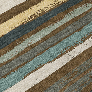 Piper Looms Chantille Stripes ACN1019 Fudge Machine Washable Area Rug Swatch Image