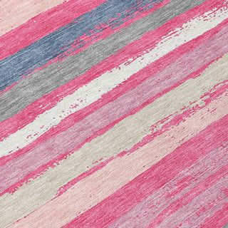 Piper Looms Chantille Stripes ACN1019 Pink Machine Washable Area Rug Swatch Image