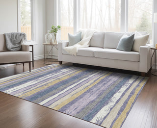 Piper Looms Chantille Stripes ACN1019 Purple Machine Washable Area Rug Lifestyle Image Feature