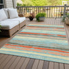Piper Looms Chantille Stripes ACN1019 Sky Machine Washable Area Rug Outdoor Lifestyle Image Feature