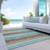 Piper Looms Chantille Stripes ACN1019 Sky Machine Washable Area Rug Outdoor Lifestyle Image Feature