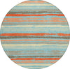 Piper Looms Chantille Stripes ACN1019 Sky Machine Washable Area Rug Round Main Image
