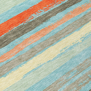 Piper Looms Chantille Stripes ACN1019 Sky Machine Washable Area Rug Swatch Image
