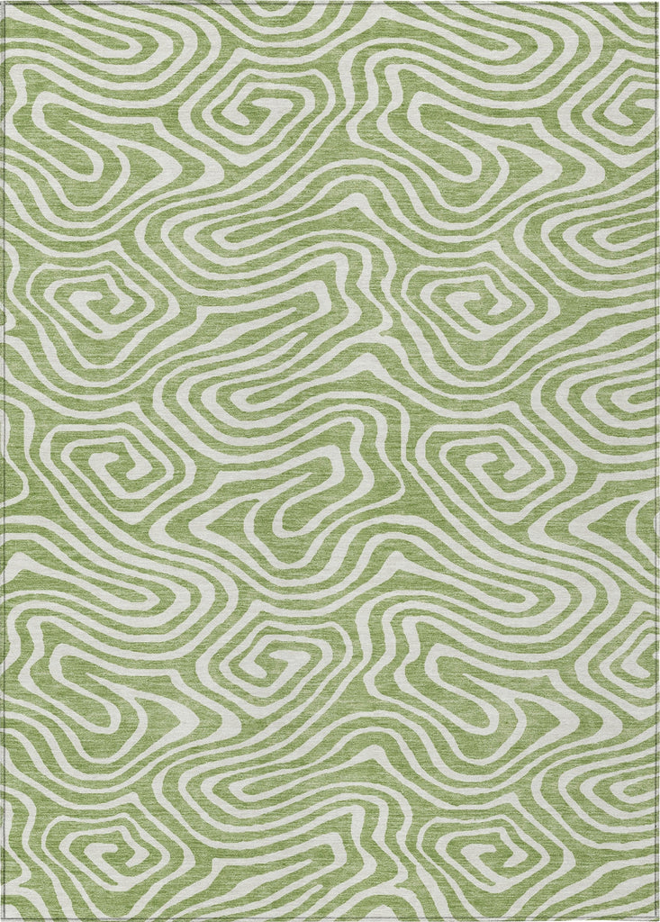 Piper Looms Chantille Swirls ACN1020 Aloe Machine Washable Area Rug main image