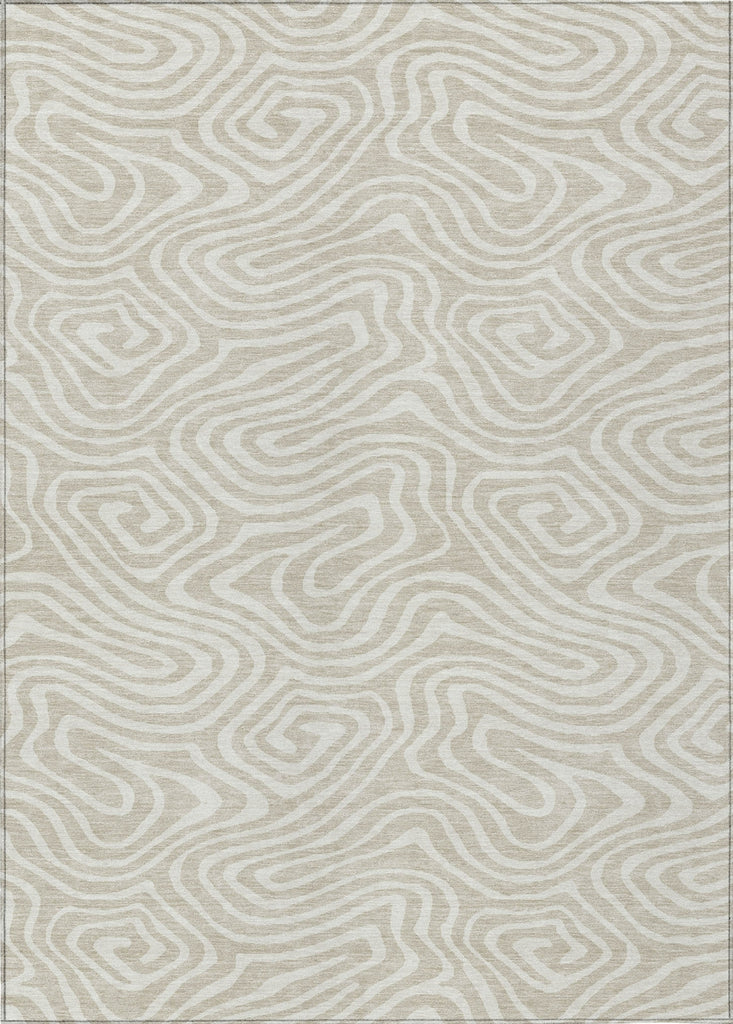 Piper Looms Chantille Swirls ACN1020 Beige Machine Washable Area Rug main image