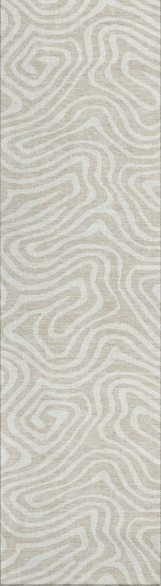 Piper Looms Chantille Swirls ACN1020 Beige Machine Washable Area Rug Runner Main Image